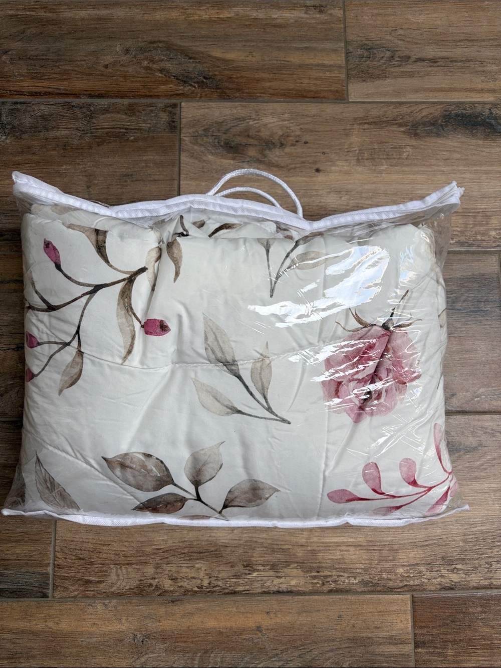 Floral Printed Comforter - White with Pink Accents from Loomwell